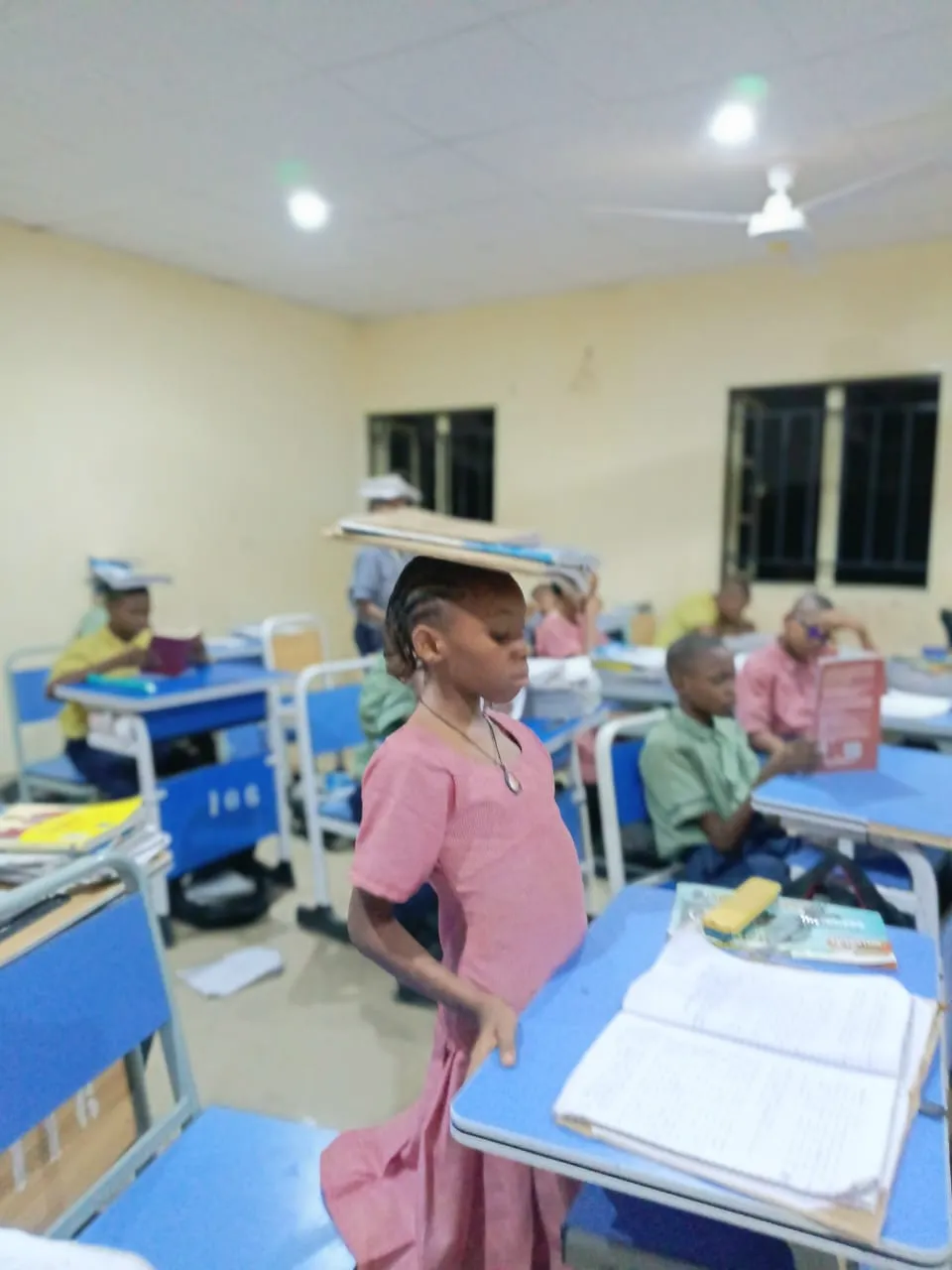 Students discussing books together